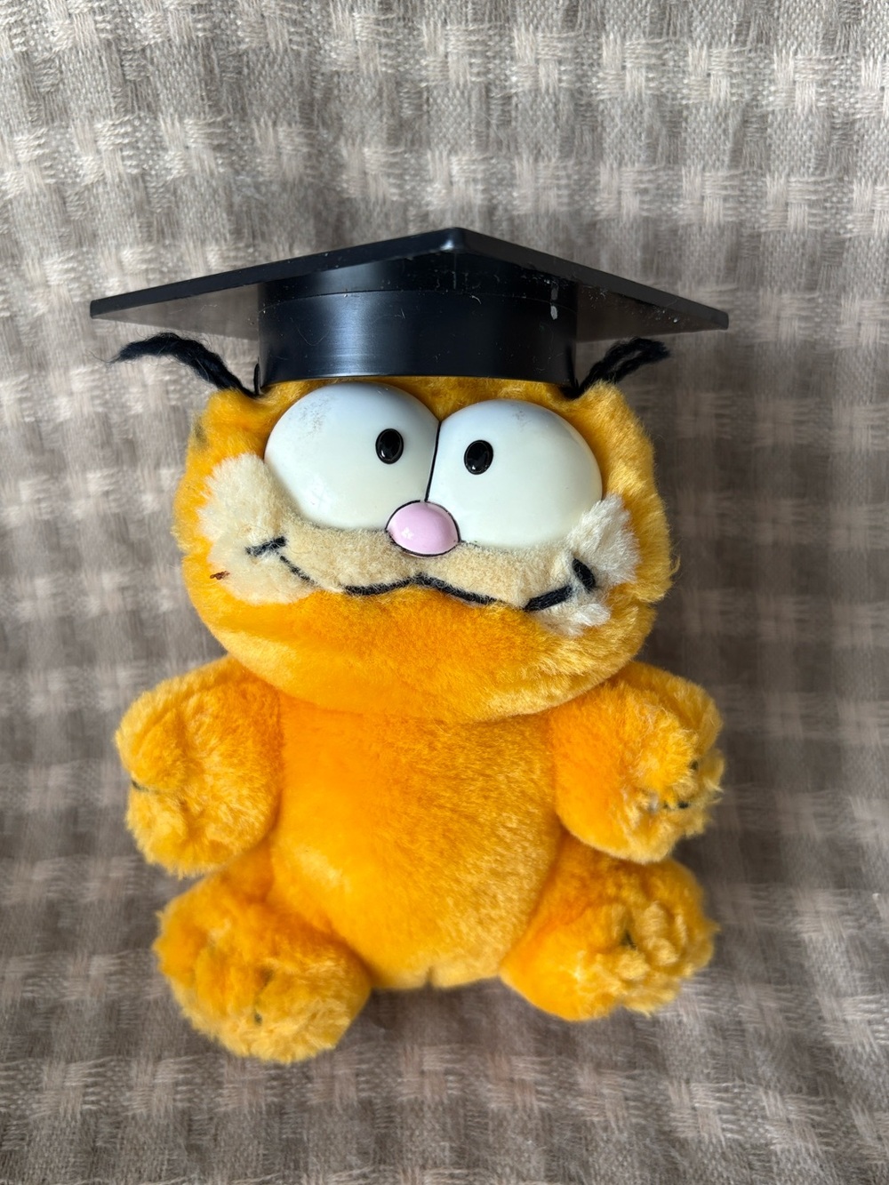 VINTAGE 80S GARFIELD CAT GRADUATION STUFFED PLUSH 6"